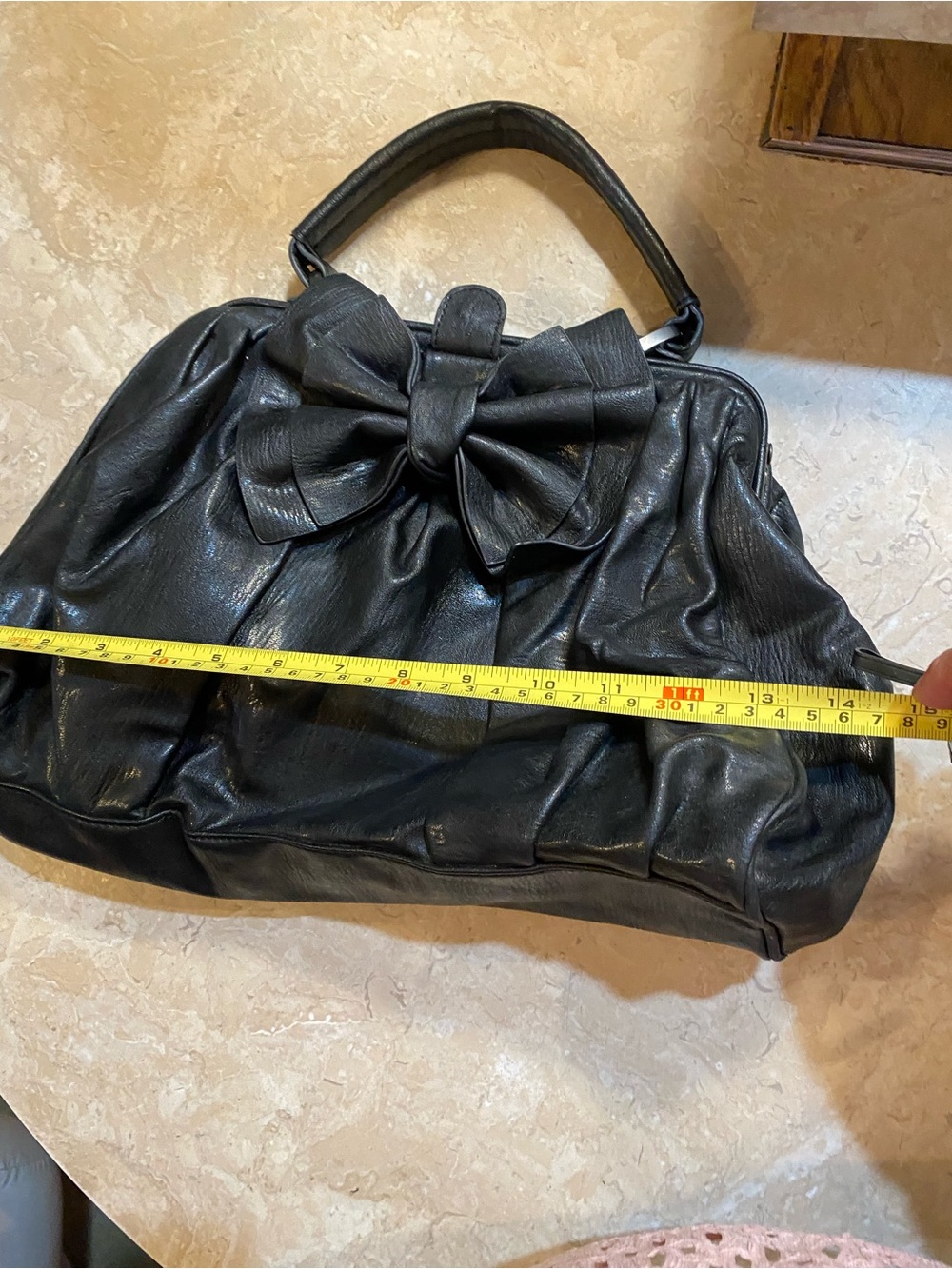 Jessica Simpson Black Bow Satchel Handbag - Picture 2 of 7